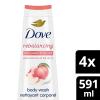 imageDove Body Wash Deep Moisture Sensitive Skin Cucumber and Green Tea and Shea Butter ampamp Vanilla Collection 4 Count Skin Cleanser with 24hr Renewing MicroMoisture 20 ozWhite Peach  Rice Millk