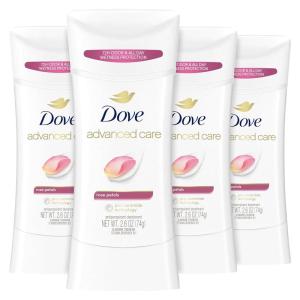 imageDove Advanced Care Antiperspirant Deodorant Stick Rose Petals 4 Count for after shave care for underarms 72 hour odor control with allday sweat protection stick for soft underarms 26 oz208 Ounce Pack of 5