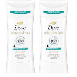 imageDove Advanced Care Antiperspirant Deodorant Stick Sheer Cool for Soft Resilient Skin with 72Hour Sweat ampamp Odor Protection 26 oz26 Ounce Pack of 2