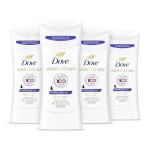 imageDove Advanced Care Antiperspirant Deodorant Stick Sheer Fresh 4 Count Antistain antiperspirant deodorant for soft underarms 72hour underarm odor protection and allday sweat control 26 oz