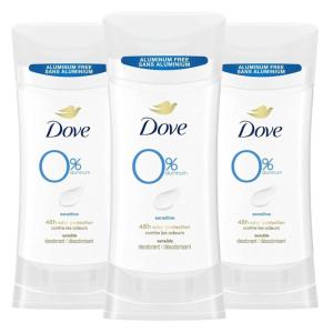 imageDove Aluminum Free Deodorant for Women 3 Count Sensitive 72 hour odor protection 26 oz