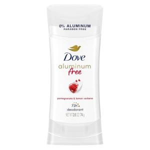imageDove Aluminum Free Deodorant for Women 4 Count Pomegranate and Lemon Verbena 72 hour odor protection 26 ozPomegranate and Lemon Verbena