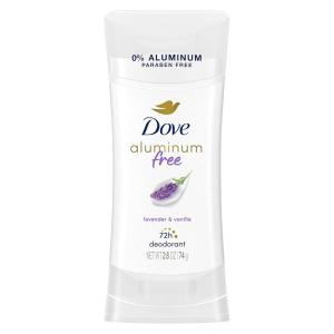 imageDove Aluminum Free Deodorant for Women 4 Count Pomegranate and Lemon Verbena 72 hour odor protection 26 ozVanilla Lavender