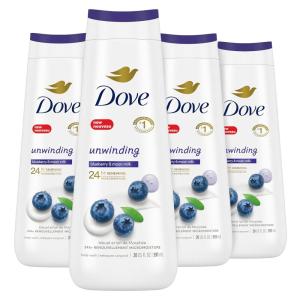 imageDove Body Wash Deep Moisture Sensitive Skin Cucumber and Green Tea and Shea Butter ampamp Vanilla Collection 4 Count Skin Cleanser with 24hr Renewing MicroMoisture 20 ozBlueberry  Moon Milk