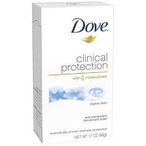 imageDove Clinical Protection Antiperspirant Deodorant For Sweat and Odor Protection Original Clean Antiperspirant For Women Made With 14 Moisturizers 17 ozOriginal