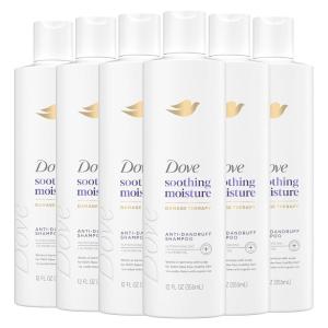 imageDove Damage Therapy Derma Shampoo Soothing Moisture Pack of 6 for Flaky Scalp with Pyrithione Zinc and Almond Oil 12 Fl OzFragranced