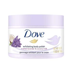 imageDove Exfoliating Body Polish Body Scrub Crushed Almond and Mango Butter 4 Count Exfoliating Scrub for Dry Skin Gently Exfoliates to Reveal Healthy Skin 105 ozLavender Coconut Milk