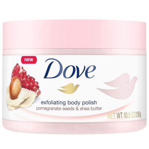 imageDove Exfoliating Body Polish Body Scrub Crushed Almond and Mango Butter 4 Count Exfoliating Scrub for Dry Skin Gently Exfoliates to Reveal Healthy Skin 105 ozPomegranate