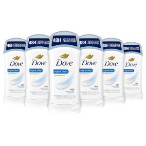 imageDove Invisible Solid Antiperspirant Deodorant Stick for Women Original Clean For All Day Underarm Sweat and Odor Protection 26 oz Pack of 626 Ounce Pack of 6