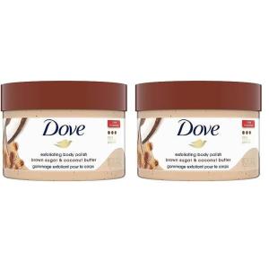 imageDove Scrub Brown Sugar ampamp Coconut Butter For Silky Smooth Skin Body Scrub Exfoliates ampamp Restores Skins Natural Nutrients 105 ozCoconut Butter