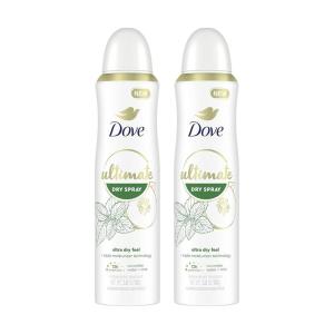 imageDove Ultimate Dry Spray Antiperspirant Cucumber Water And Mint 2 Count For 72Hour Sweat And Odor Protection With Triple Moisturizer Technology 38oz38 Ounce Pack of 2