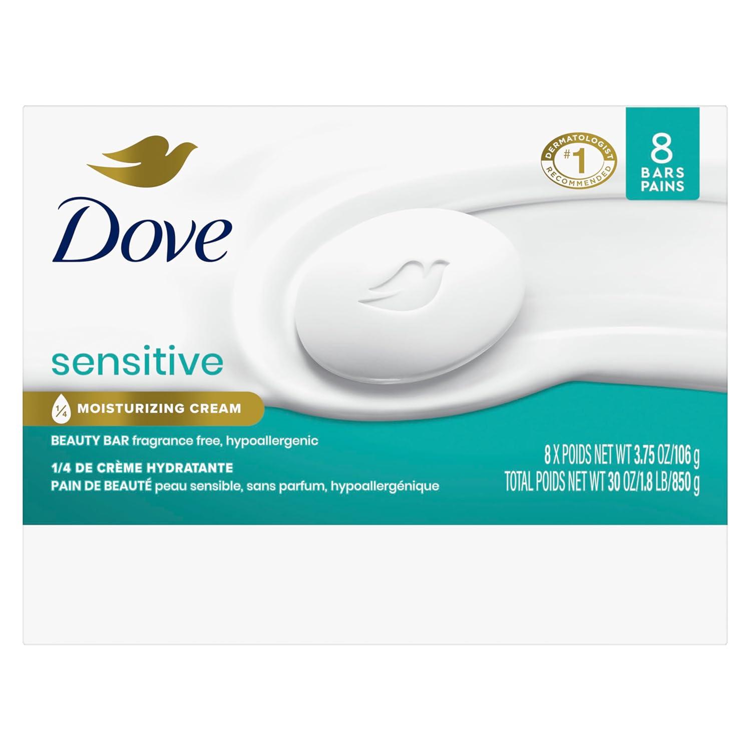 Dove Beauty Bar Soap Sensitive 24 Bars For Sensitive Skin Fragrance 