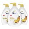 imageDove Body Wash with Pump 3 Count Glowing Mango ampamp Almond Butter for Renewed HealthyLooking Skin Gentle Skin Cleanser with 24hr Renewing MicroMoisture 306 ozMango and Almond Butters