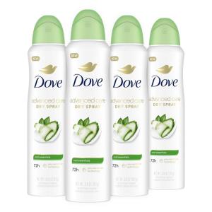imageDove Advanced Care Antiperspirant Deodorant Dry Spray Cool Essentials 4 Count Antiperspirant deodorant for helping your skin barrier repair after shaving With Pro Ceramide Technology 38 oz152 Ounce Pack of 1