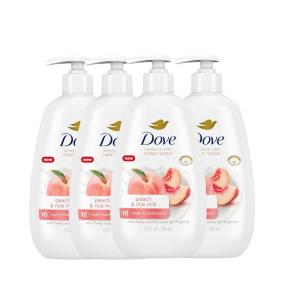 imageDove Advanced Care Hand Wash Peach ampamp Rice Milk 4 Count for Washing Away Dirt ampamp Germs While Nourishing Skin 10 Layers Deep with Moisture Boost 5X Complex
