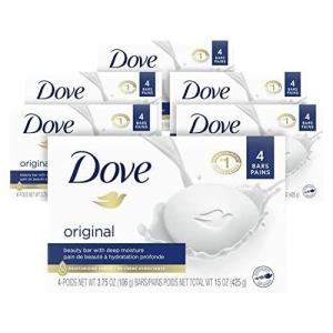 imageDove Beauty Bar Soap Original 24 Count for Soft Smooth Skin with 14 Moisturizing Cream 375 oz