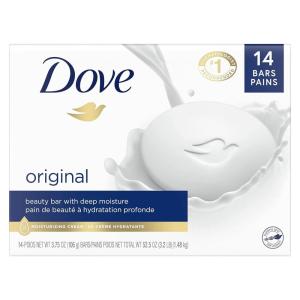 imageDove Beauty Bar Soap Original Pack of 36 for Soft Smooth Skin with 14 Moisturizing Cream 26 oz375 Ounce Pack of 14