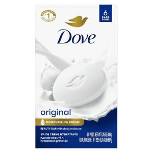 imageDove Beauty Bar Soap Restoring Coconut ampamp Cocoa Butter 6 Count for Restored Skin Nourishes Skin 375 ozFragranced