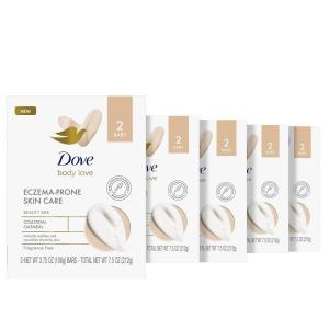 imageDove Body Love Beauty Bar Soap EczemaProne Skin Care 10 Count Fragrance Free Instantly Soothes ampamp Nourishes DryItchy Skin Colloidal Oatmeal 75 oz