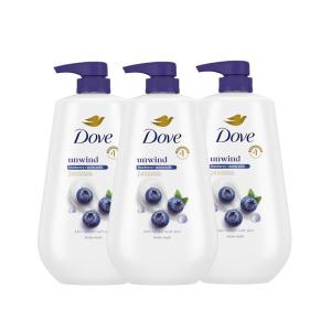 imageDove Body Wash 3 Count Unwind Blueberry ampamp Moon Milk For 24hr LotionSoft Skin Moisturizing Skin Cleanser with No Sulfates No Parabens