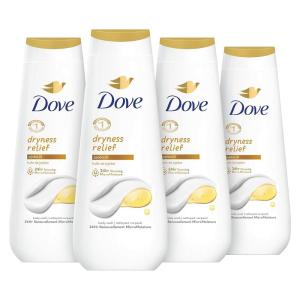 imageDove Body Wash Dryness Relief Jojoba Oil 4 Count for Renewed HealthyLooking Skin Gentle Skin Cleanser with 24hr Renewing MicroMoisture 20 oz