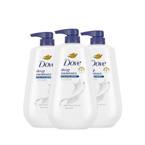 imageDove Body Wash with Pump 3 Count Deep Moisture for 24hr LotionSoft Skin Moisture Moisturizing Skin Cleanser with No Sulfates No Parabens