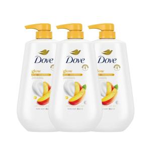 imageDove Body Wash with Pump 3 Count Glowing Mango ampamp Almond Butter for Renewed HealthyLooking Skin Gentle Skin Cleanser with 24hr Renewing MicroMoisture 306 ozMango  Almond Butter