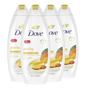 imageDove Body Wash with Pump 3 Count Glowing Mango ampamp Almond Butter for Renewed HealthyLooking Skin Gentle Skin Cleanser with 24hr Renewing MicroMoisture 306 ozMango and Almond Butters