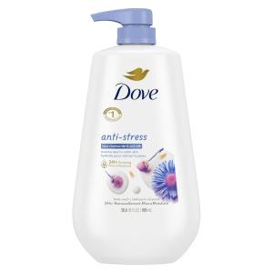 imageDove Body Wash with Pump AntiStress Blue Chamomile ampamp Oat Milk for 24hr LotionSoft Skin Moisturizing Skin Cleanser with No Sulfates No Parabens 306 ozBlue Chamomile