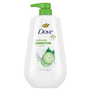 imageDove Body Wash with Pump Refresh Cucumber and Green Tea for 24hr LotionSoft Skin Moisturizing Skin Cleanser with No Sulfates No Parabens 306 ozCucumber and Green Tea