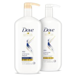 imageDove Nutritive Solutions Strengthening Shampoo and Conditioner with Pump Intensive Repair 2 Count for Damaged Hair Dry Hair Shampoo and Deep Conditioner Formulas with Keratin Actives 31 oz