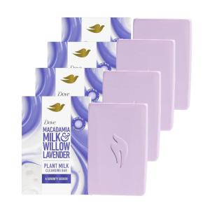 imageDove Plant Milk Cleansing Bar Soap Macadamia Milk ampamp Willow Lavender Serenity Seeker 4 Count for Moisturized Skin Gentle Cleanser No Sulfate Cleansers or Parabens 98 Biodegradable Formula 5 oz