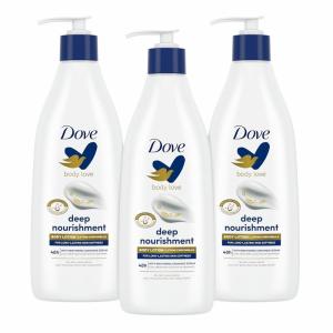 imageDove Body Love Moisturizing Body Lotion Intense Care Pack of 3 for Rough or Dry Skin Softens and Smoothes 135oz
