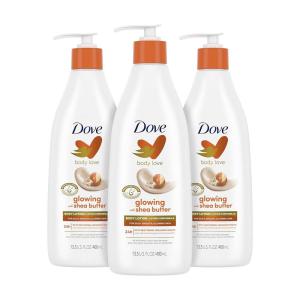imageDove Body Love Pampering Body Lotion Shea Butter Pack of 3 for Silky Smooth Skin Softens ampamp Smoothes Dry Skin 135oz
