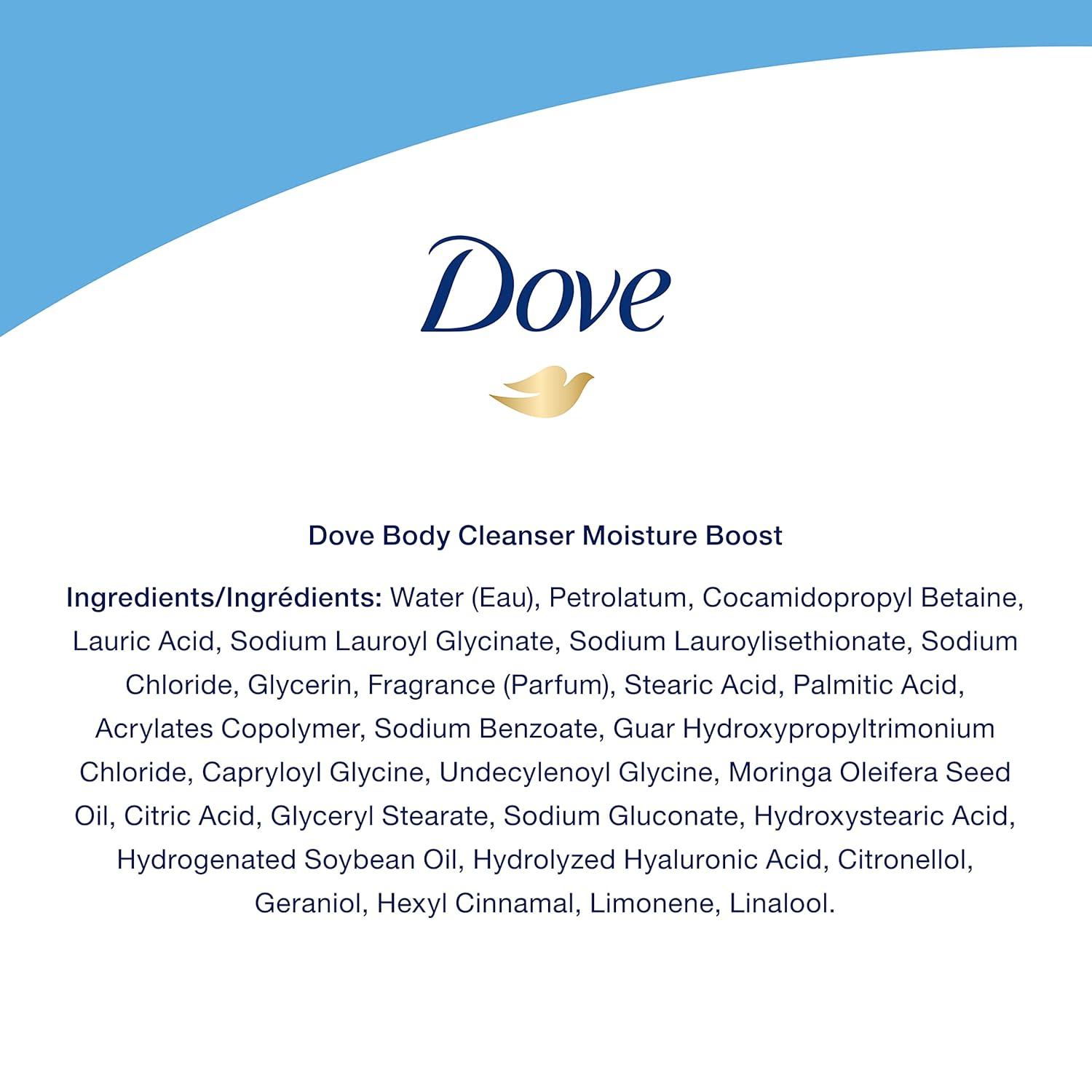imageDove Body Love Body Cleanser Moisture Boost 3 Count For Dry Skin Body Wash with Hyaluronic Acid and Moringa Oil 175 fl ozUnscented
