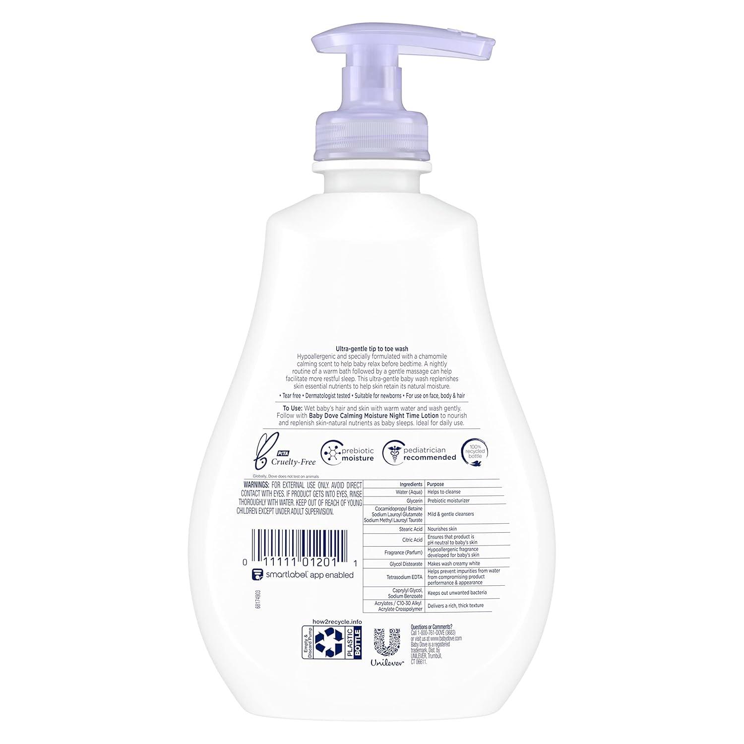 imageBaby Dove Sensitive Skin Care Baby Wash For Bath Time Moisture Fragrance Free and Hypoallergenic Washes Away Bacteria 20 ozChamomile