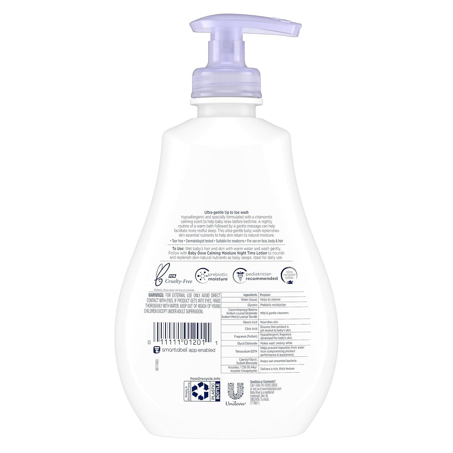 imageBaby Dove Sensitive Skin Care Baby Wash For Bath Time Moisture Fragrance Free and Hypoallergenic Washes Away Bacteria 20 ozChamomile
