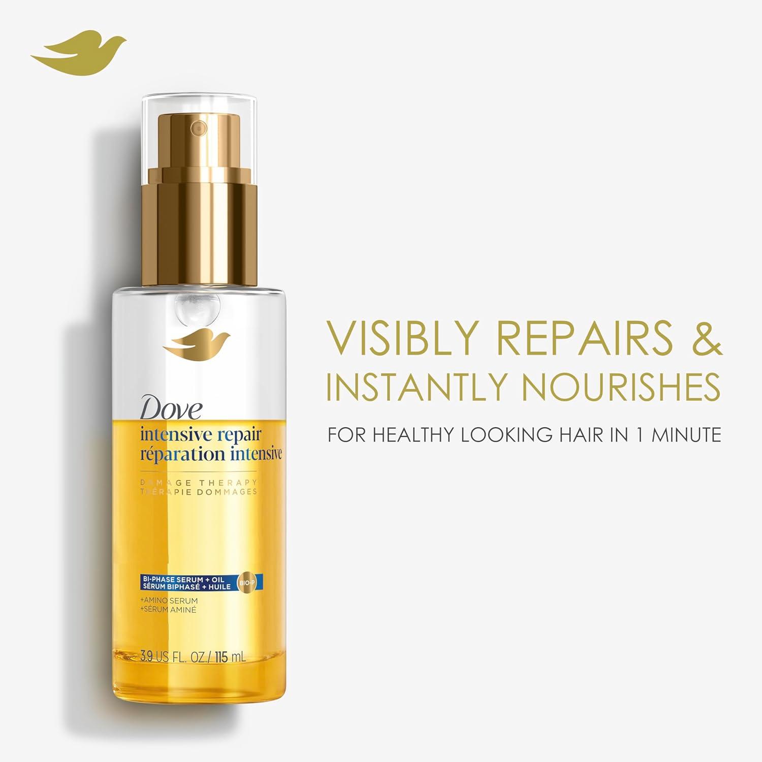 imageDove Damage Therapy Intensive Repair with Amino Serum BiPhase Serum  Oil for Shinier Healthy ampamp Nourished Hair 39 oz