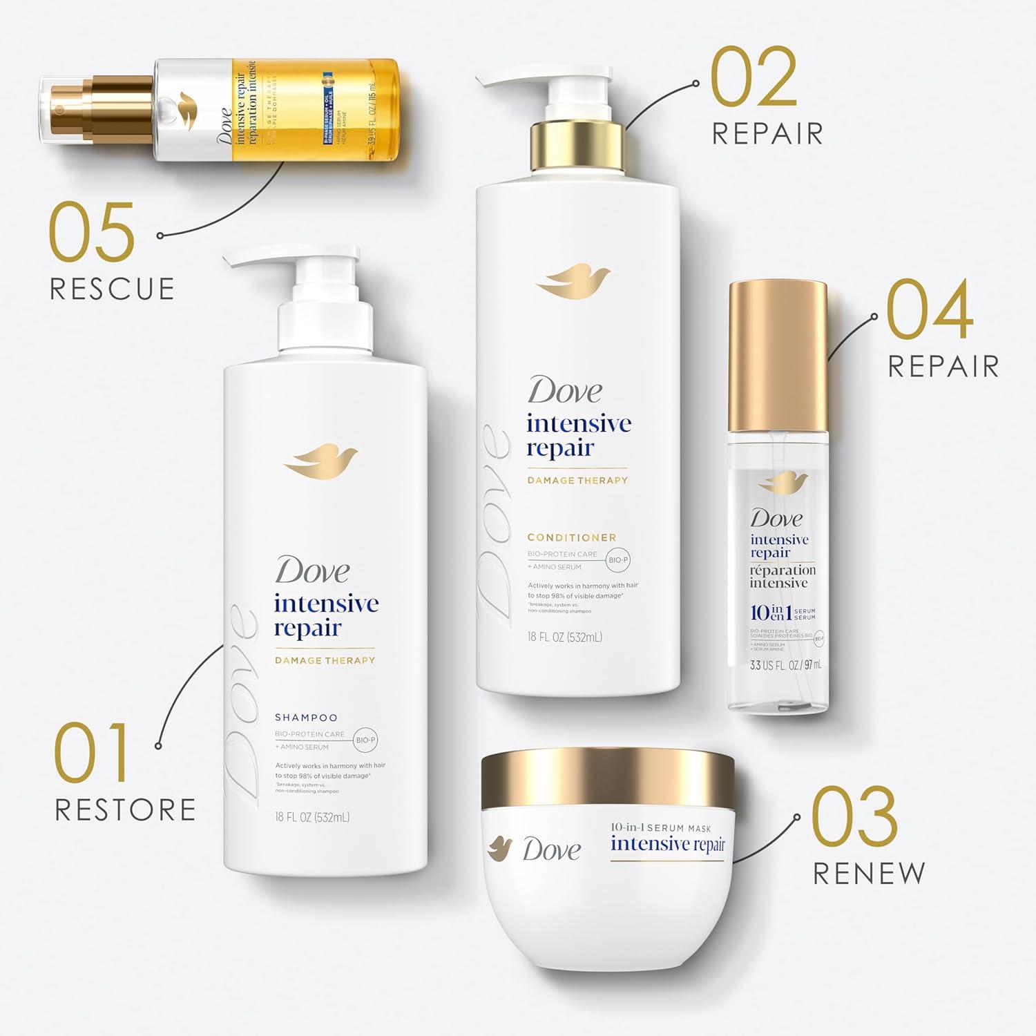imageDove Damage Therapy Intensive Repair with Amino Serum BiPhase Serum  Oil for Shinier Healthy ampamp Nourished Hair 39 oz