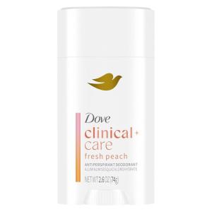 imageDove Clinical  Care Antiperspirant Deodorant Invisible Solid Stick for Women Fresh Peach with Nourishing Serum 26 oz